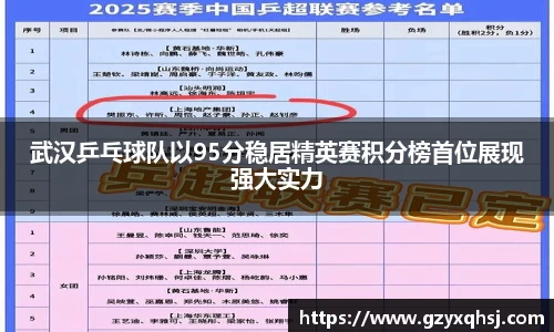 武汉乒乓球队以95分稳居精英赛积分榜首位展现强大实力